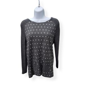 Ann Taylor Loft Size Small Polka Dot Gray Sweater
